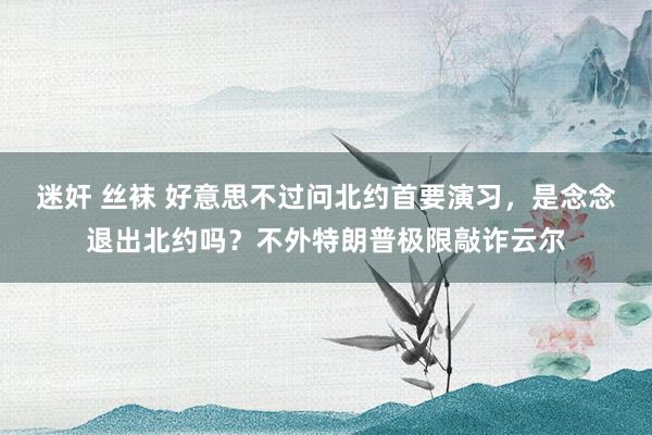 迷奸 丝袜 好意思不过问北约首要演习，是念念退出北约吗？不外特朗普极限敲诈云尔