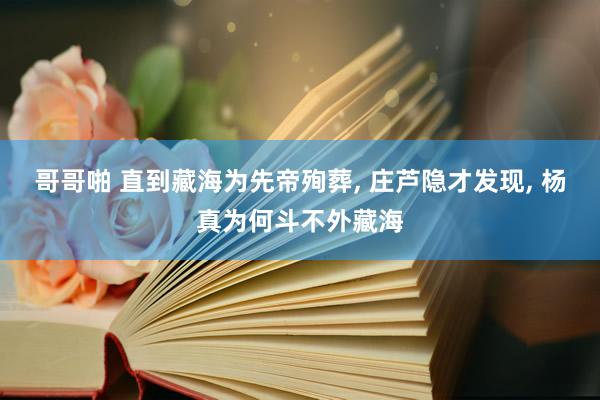 哥哥啪 直到藏海为先帝殉葬， 庄芦隐才发现， 杨真为何斗不外藏海